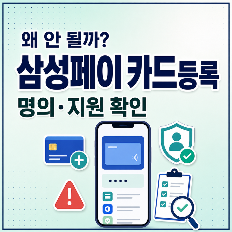 삼성페이 오류 카드 등록 안됨 해결 방법