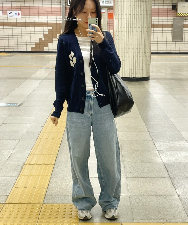 유니클로 배기커브드진 23, 24 사이즈 실착 후기 (와이드핏 테이퍼드)