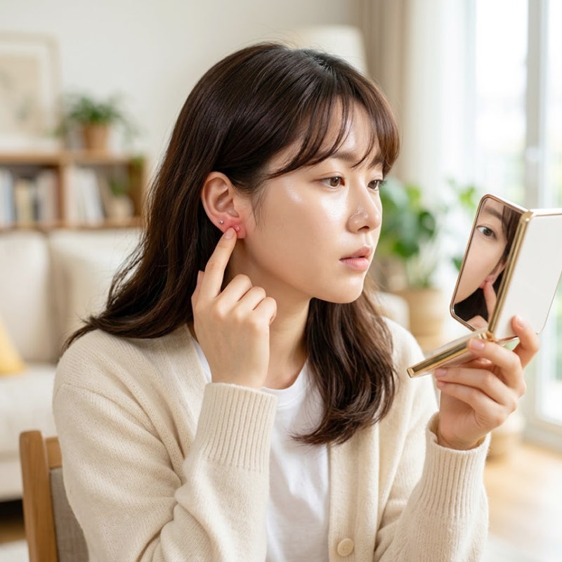 귓볼 피지낭종, 짜서 없어진 것 같아도 사실은 그대로 염증이 남아 있어요