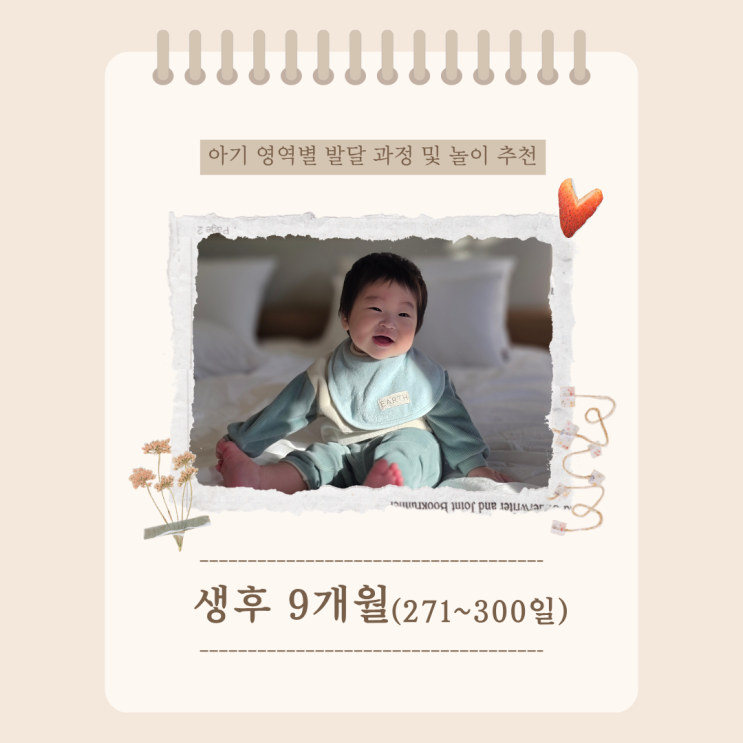  생후 9개월 아기 영역별 발달 과정 및 특징, 추천 놀이 활동