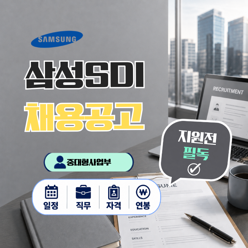 2026 삼성SDI 채용 중대형사업부 제조 및 생산 지원자격 일정 연봉 정리