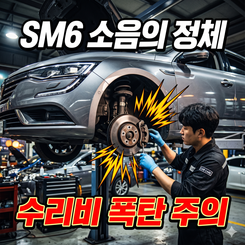 SM6 회전 시 끼익 금속 소음 원인, 타이어 안쪽 편마모 방치하면 수리비 폭탄?