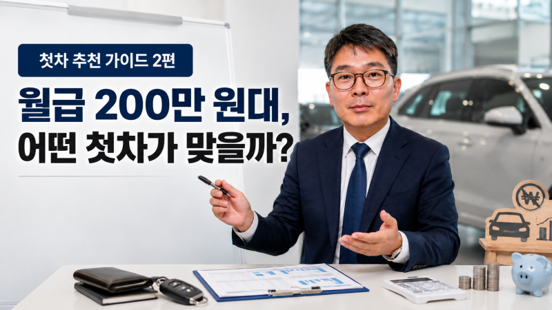 첫차 추천 가이드 2편｜월급 200만 원대, 어떤 첫차가 맞을까?