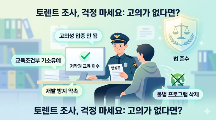  토렌트 쓰다 경찰 연락? 저작권 위반 반성문 양식 및 합의 노하우