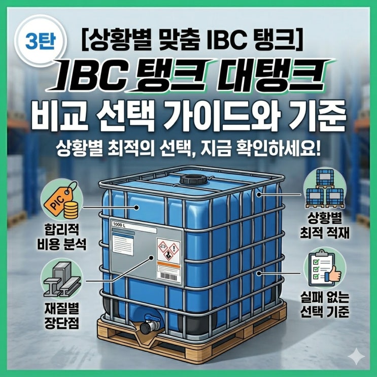  상황별 맞춤 IBC 탱크 비교 선택 가이드와 기준