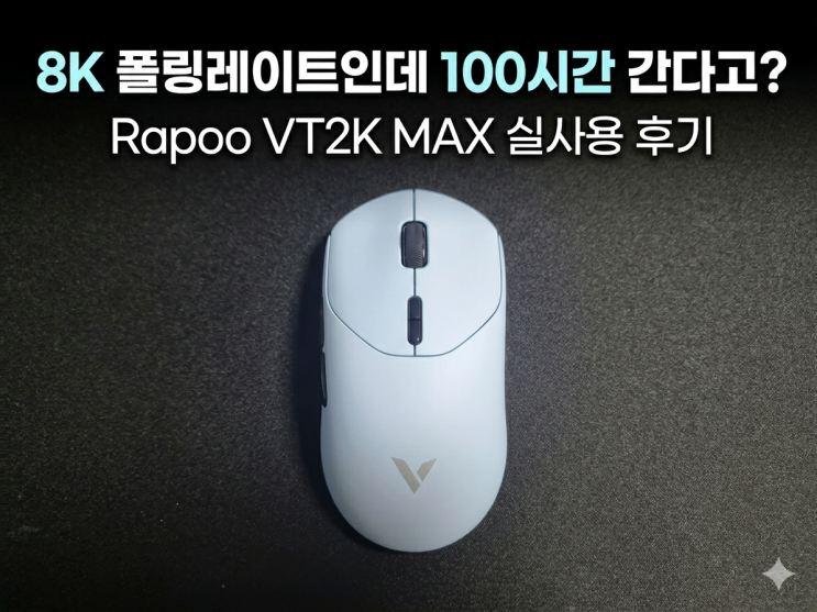  8K 폴링레이트인데 100시간 간다고? Rapoo VT2K MAX 실사용 후기