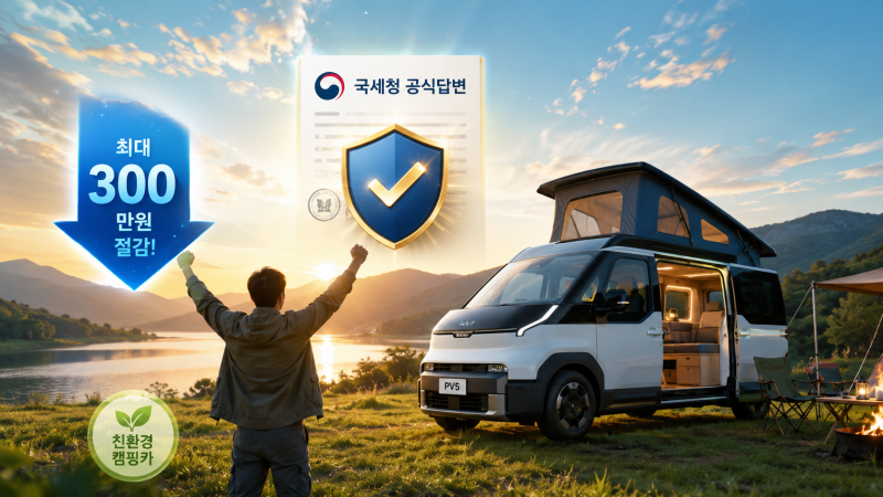 [PV5 캠핑카] 어질어질한 캠핑카 개소세 폭탄? 전기차는 한 푼도 안 낼수있다?