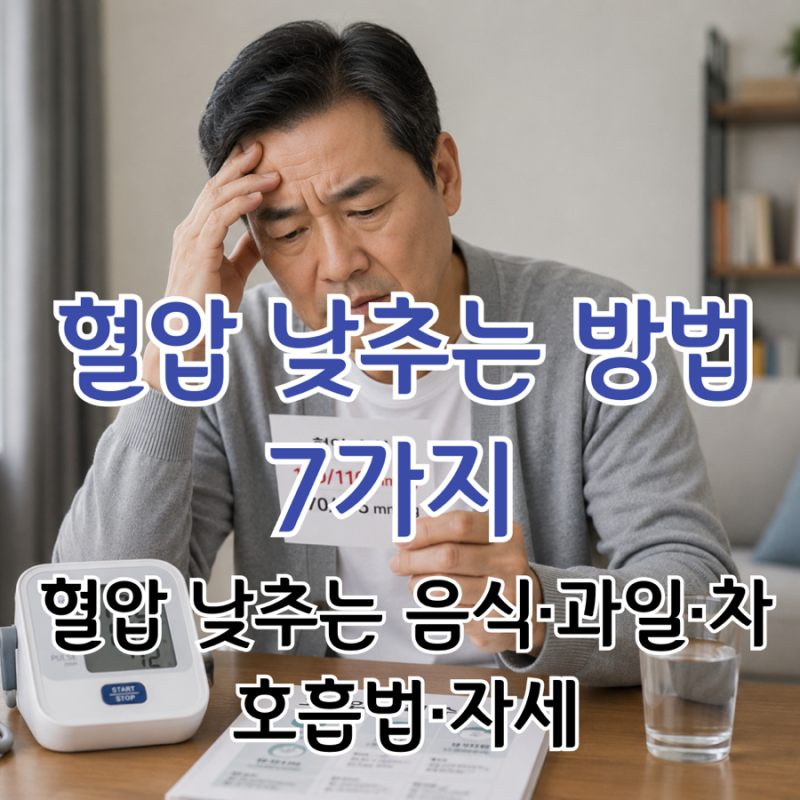 혈압 낮추는법 음식, 과일, 차, 자세, 호흡법