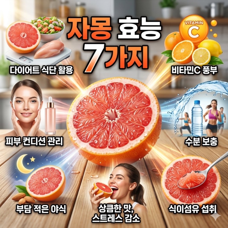 자몽 효능 7가지,다이어트에 좋은 이유, 피부