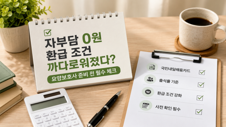  자부담 0원 환급 조건 까다로워졌다? 요양보호사 준비 전 필수 체크
