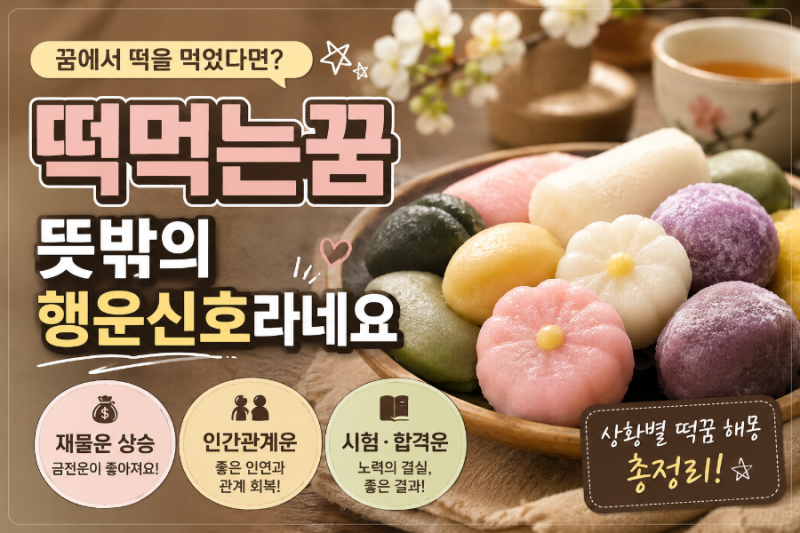 떡먹는꿈 뜻밖의 행운신호라네요