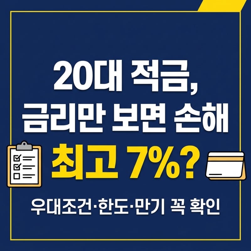 20대적금추천, 금리만 보고 가입하면 놓치기 쉬운 조건들