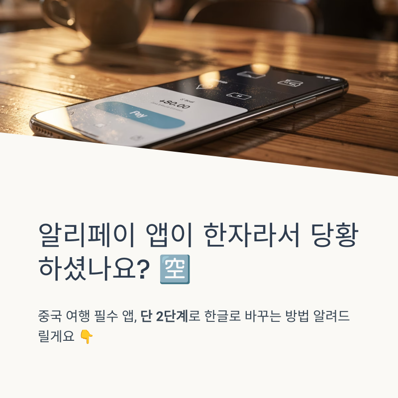알리페이 한국어 설정 및 한글 변경 방법