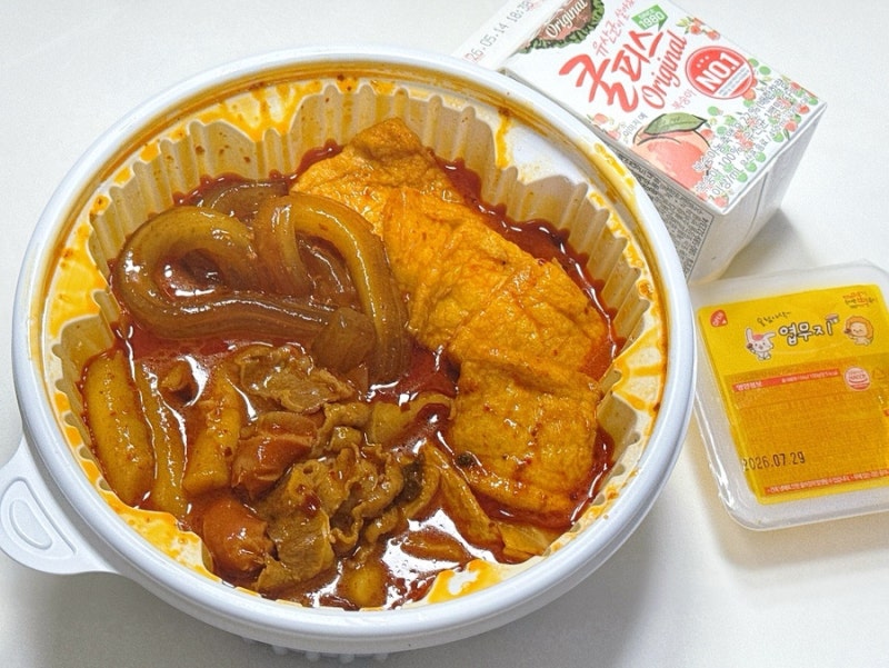 마라엽떡 기본토핑 오리지널 맵기 남은거 보관팁(양배추 넣어 먹기)
