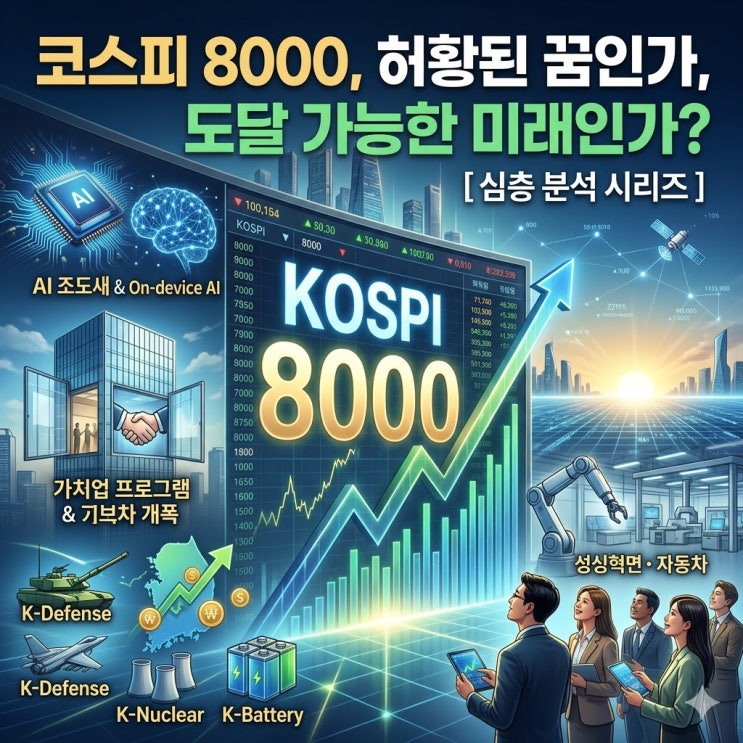  2026년 코스피 8000 돌파 시나리오: AI 반도체와 밸류업 프로그램이 만드는 역대급 증시 전망