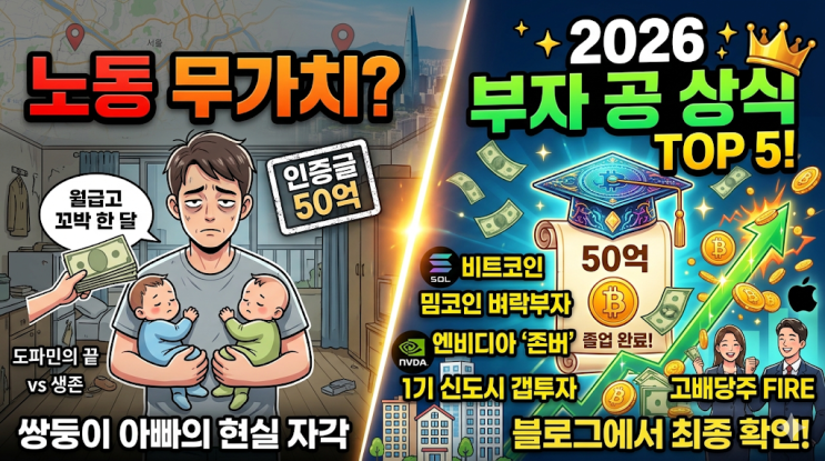  노동은 가치가 있는가? 2026년 현재 가장 빠르게 부자 되는 법 TOP 5