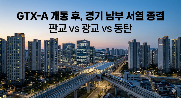  [부동산] "진짜 서울역까지 20분?" GTX-A 개통 완료 후 뒤바뀐 경기 남부권 도시 최종 서열 (동탄 vs 광교 vs 판교)