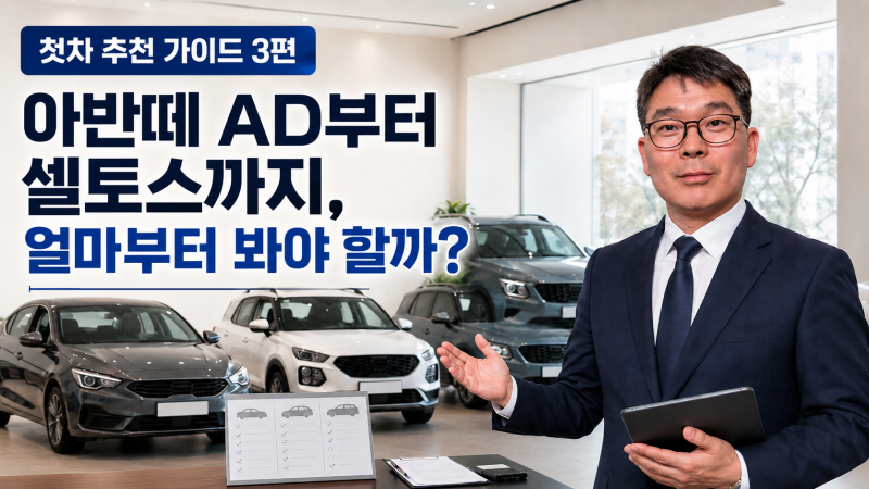 첫차 추천 가이드 3편｜아반떼 AD부터 셀토스까지, 얼마부터 봐야 할까?