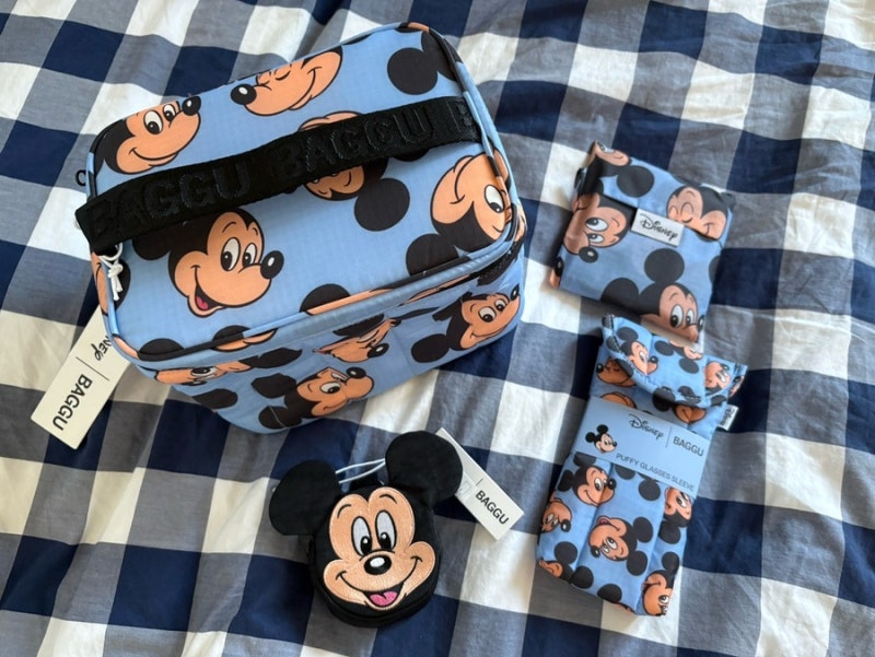바쿠 디즈니 컬렉션 BAGGU X DISNEY 에코백, 안경 파우치, 미키 마우스 참, 코스메틱 케이스, 보냉....