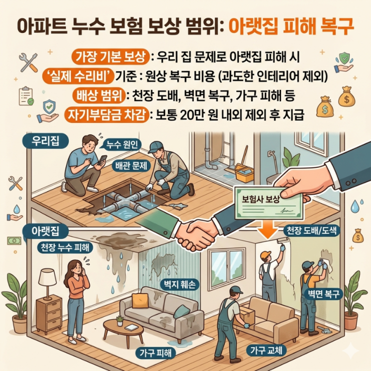  아파트 누수 피해보상 가족일상생활배상책임 범위에 대하여