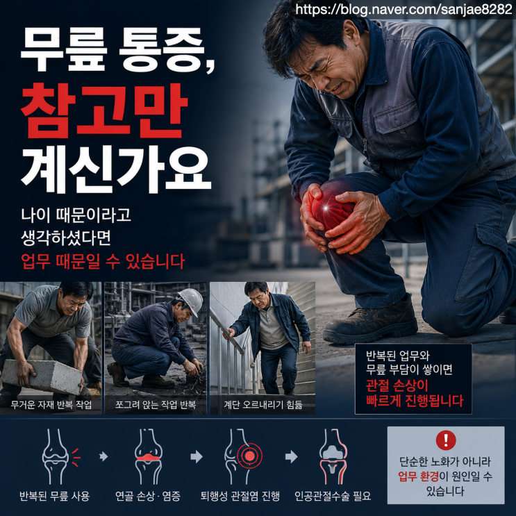  무릎 인공관절 수술, 산재와 장해급여 가능할 수 있습니다