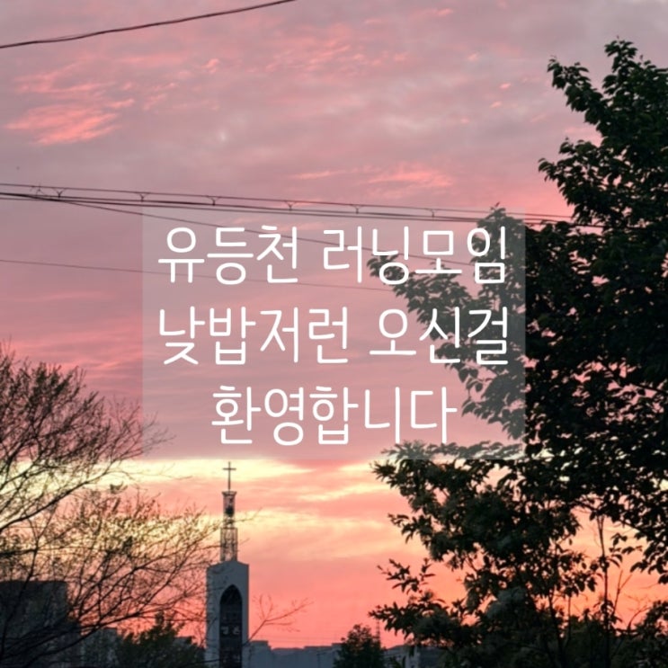  유등천 러닝 모임 낮밥저런에 오신것을 환영합니다