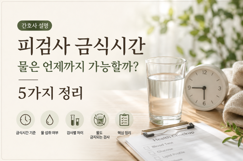 피검사 금식시간 간호사 설명 물은 언제까지 가능할까 5가지 정리