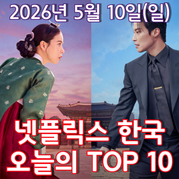  [5월 10일] 넷플릭스 한국 TOP 10 - 조선시대 희대의 악녀가 대한민국에 나타나 벌어지는 로맨틱 소동극 '멋진 신세계'