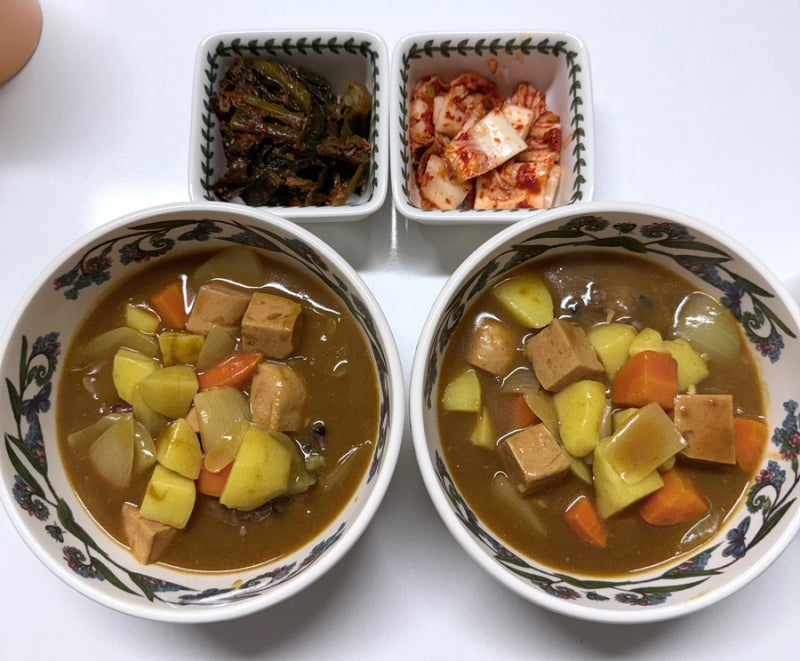 햄 야채 카레 feat. 에스앤비 골든카레 아주매운맛