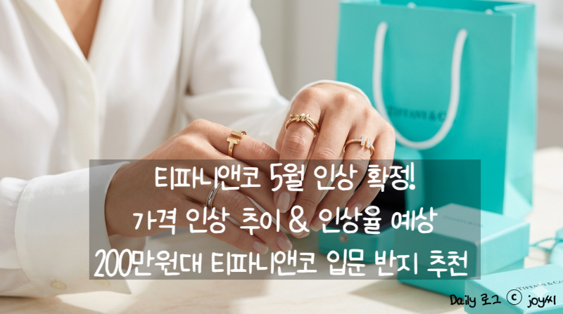 티파니 입문용 명품 반지 200만원대 추천 : 노트, 티파니T, 트루, 와이어 링(2026년 5월 인상 예....