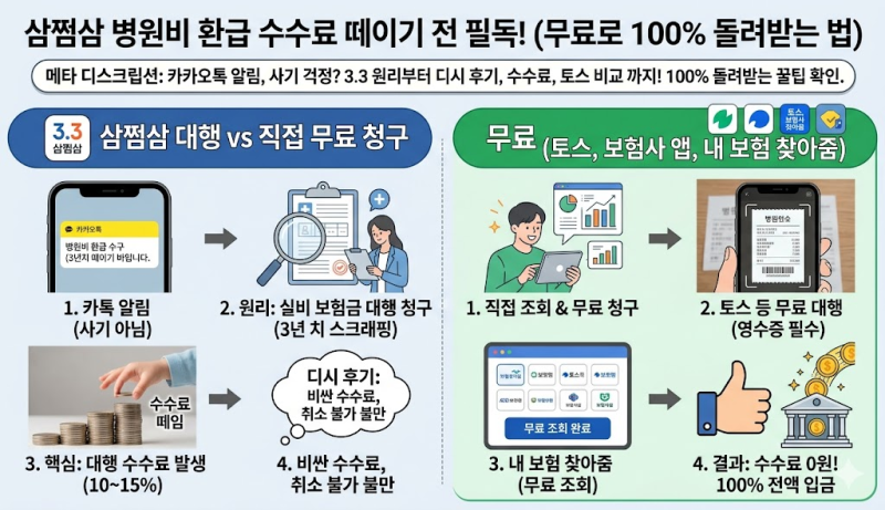 삼쩜삼 병원비 환급 수수료 떼이기 전 보세요! 내 소중한 병원비 100% 돌려받는 법