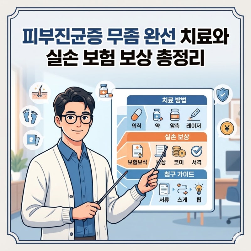 피부진균증 무좀 완선 치료 방법 및 실손 보험 보상 범위 총정리