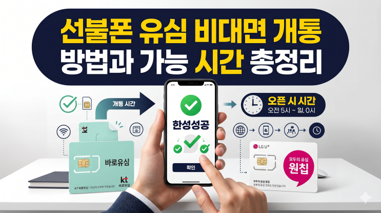  선불폰 유심 비대면 개통 방법과 가능 시간 총정리
