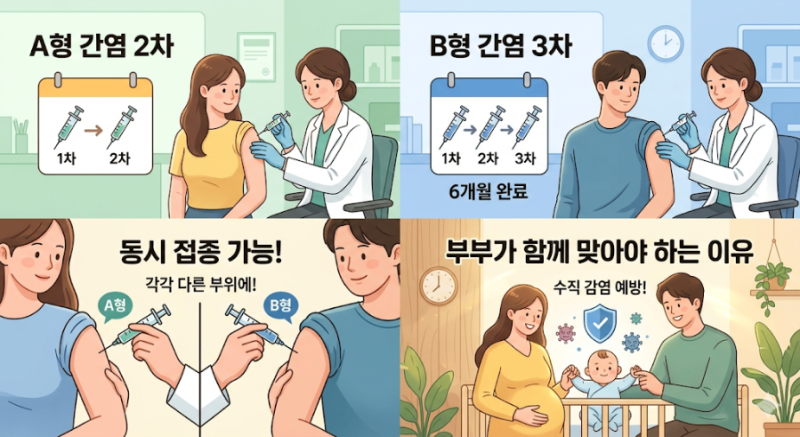 [임신 준비/임산부 필수] A형·B형 간염 예방접종, 부부가 함께 맞아야 하는 이유 (1차 접종 후....