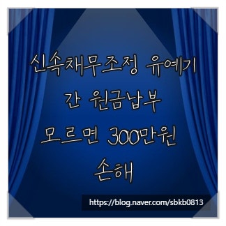 신속채무조정 유예기간 원금납부, 모르면 300만원 손해