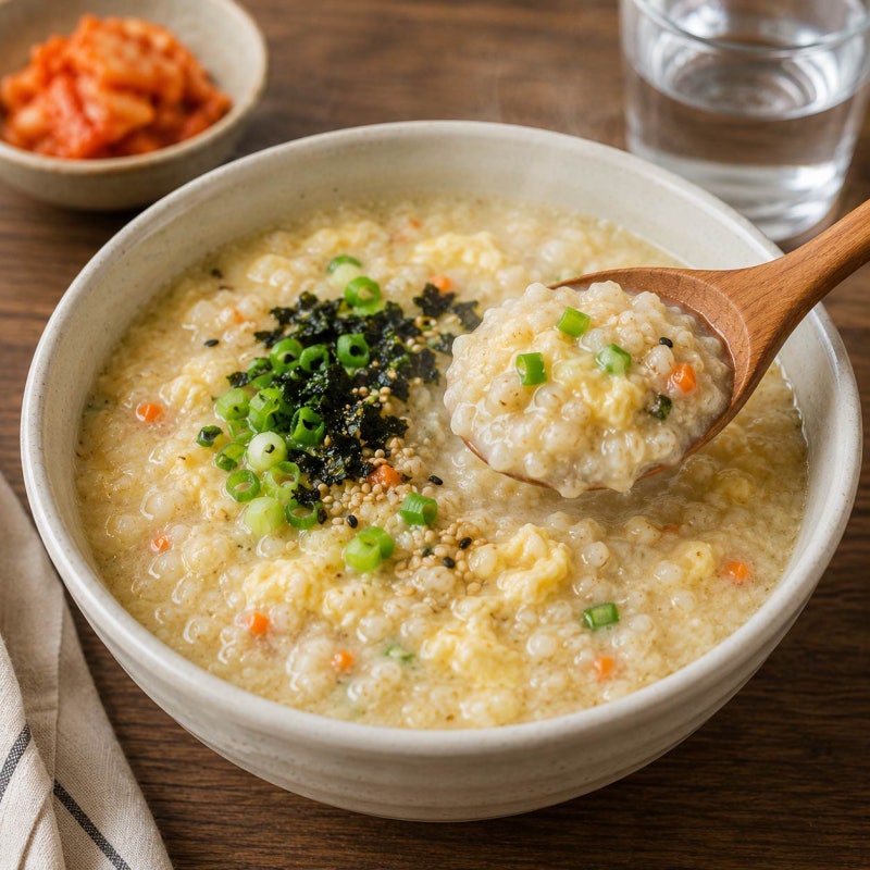 오트밀 계란죽 레시피 – 바쁜 아침에도 속 편한 가정식 한 그릇