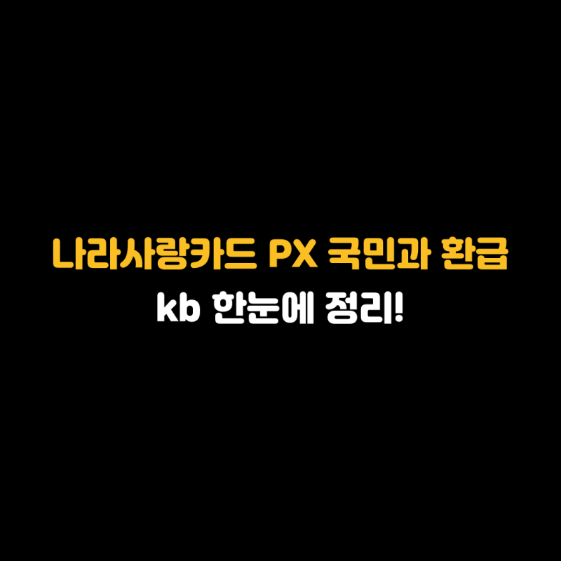 나라사랑카드 PX 국민과 환급 kb 한눈에 정리!