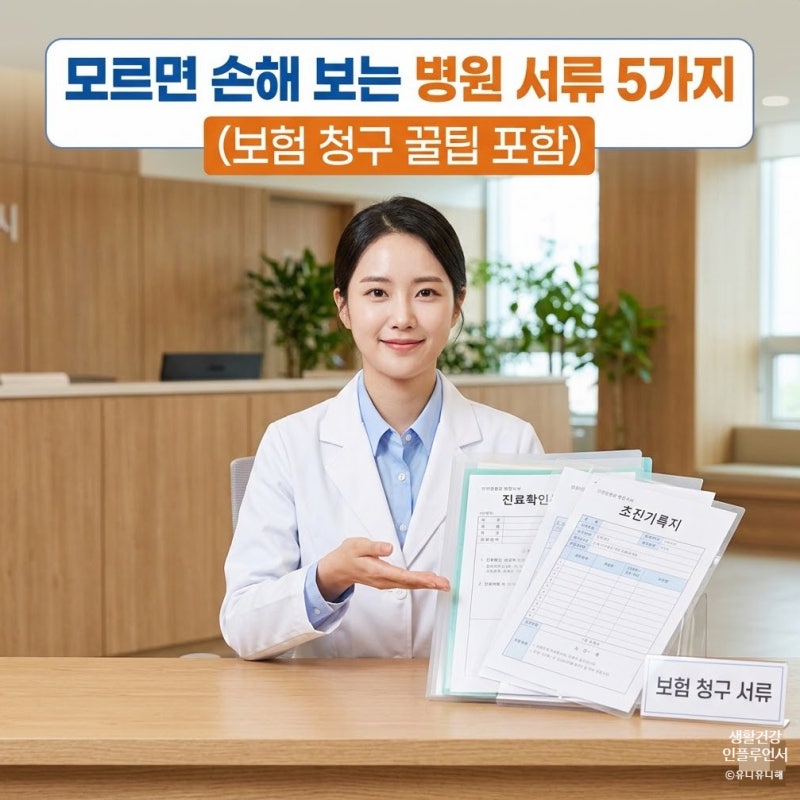 상황별 병원서류 병원 진료확인서 진료의뢰서 소견서 초진차트 발급 비용 정리