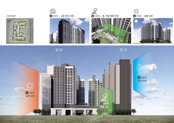  포스코이앤씨  저층은 정원, 고층은 한강