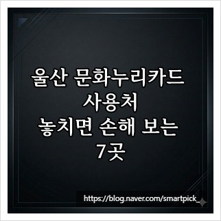 울산 문화누리카드 사용처, 놓치면 손해 보는 7곳