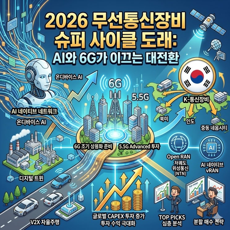  "지금 안 사면 늦는다?" 2026년 하반기 주도주, 무선통신장비 대장주 TOP 5 공개