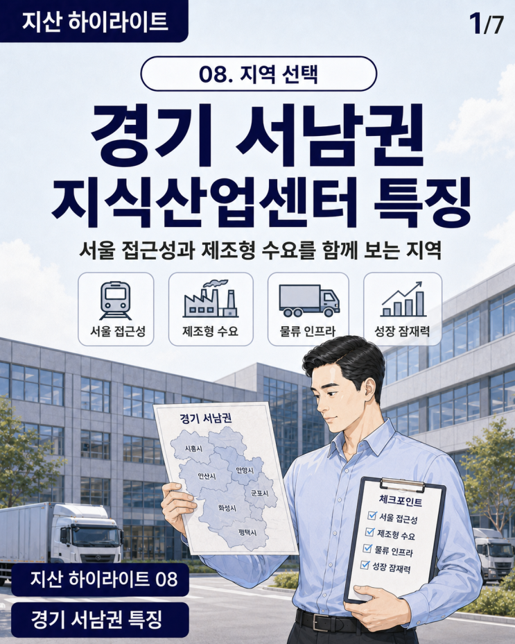  경기 서남권 지식산업센터 특징, 지산 지역 선택 기준