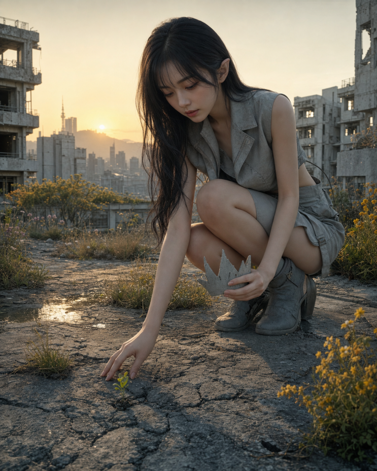  콘크리트 유토피아 소녀 일러스트