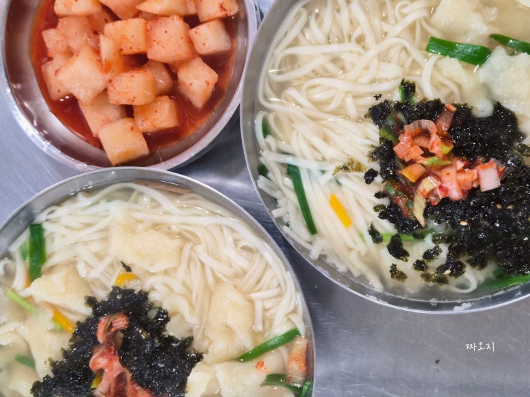  포항 죽도시장 먹거리 추천 수제비골목 장터분식 칼제비 맛집