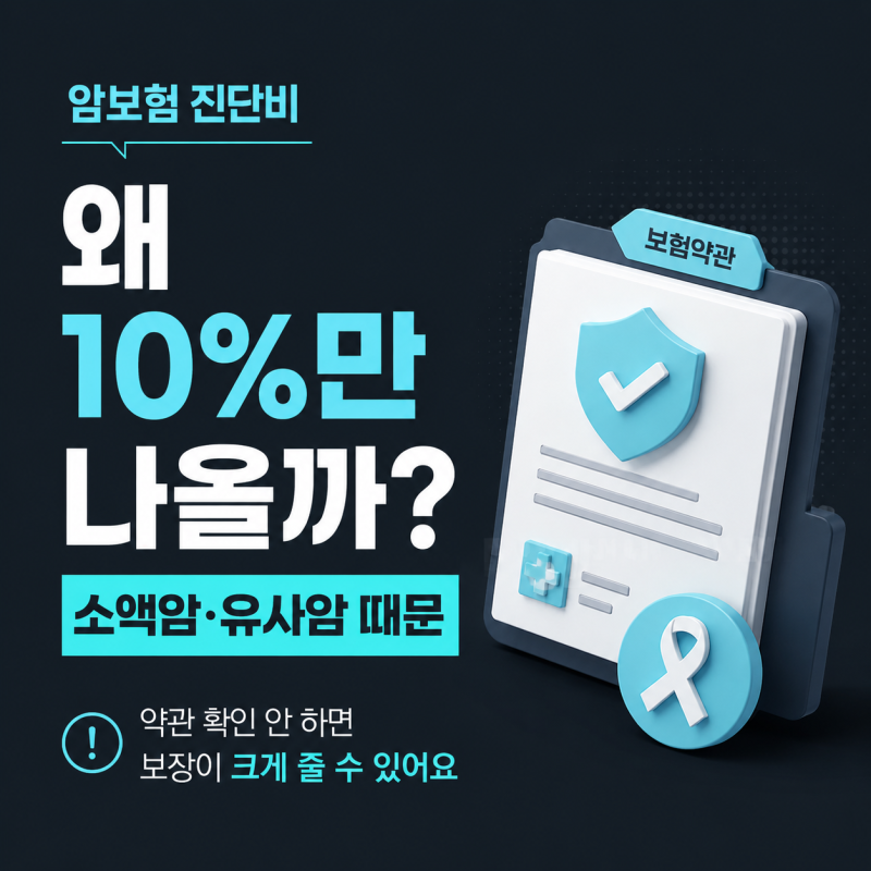 암보험 소액암 유사암 차이점 총정리 — 진단비가 10%밖에 안 나오는 이유