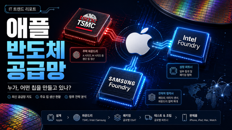  애플, 인텔과 칩 생산 예비 합의? TSMC 의존 낮추고 삼성 파운드리까지 검토