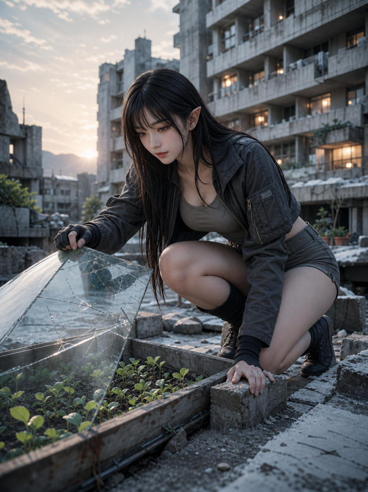  콘크리트 유토피아 소녀 일러스트
