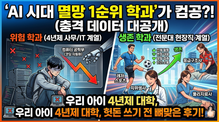  AI 시대 멸망 1순위 학과가 컴공? 우리 아이 4년제 대학 헛돈 쓰기 전 뼈맞은 후기