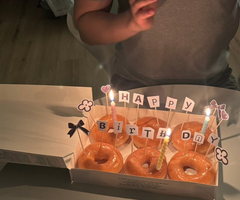 크리스피크림도넛 생일 토퍼 만들기