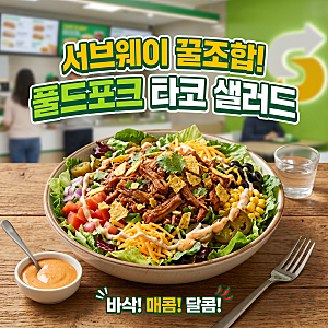 서브웨이 꿀조합 풀드포크 타코 샐러드 배달로 푸짐하게 즐기기